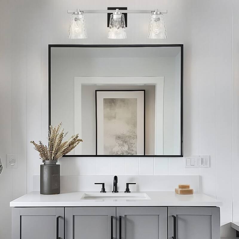 Modern Radiance 3-Light Nickel Vanity Light - 22.8"L x 5.9"W x 7.5"H
