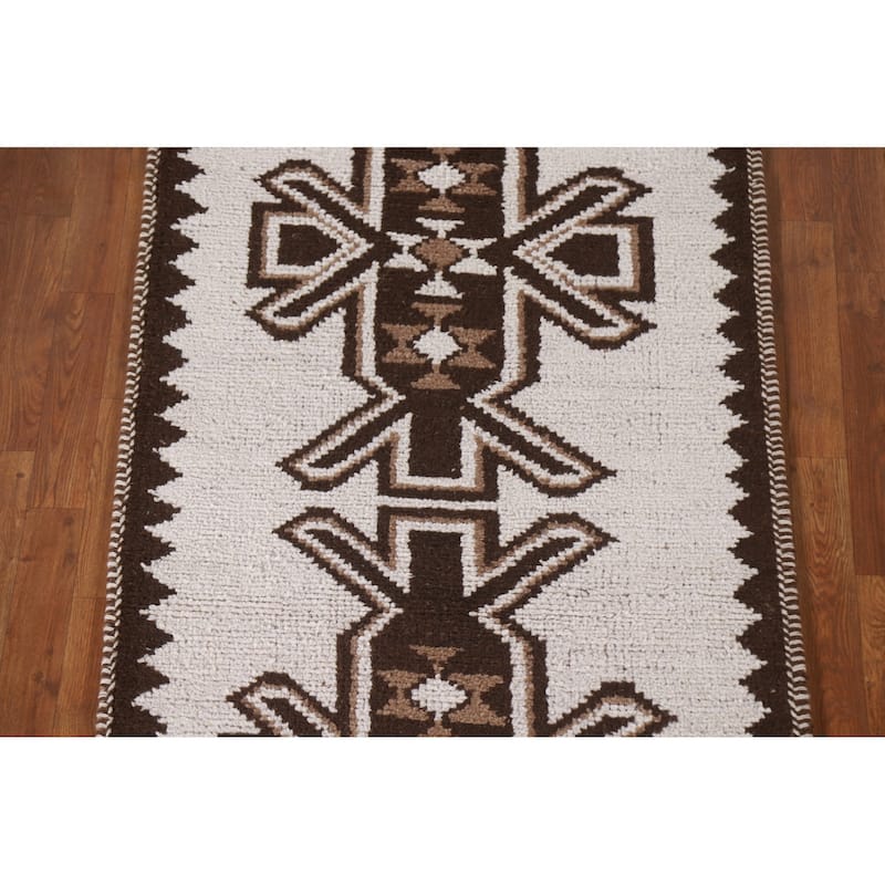 Beige / Ivory Anatolian Turkish Runner Rug Handmade Wool Carpet - 3'3"x 10'10"