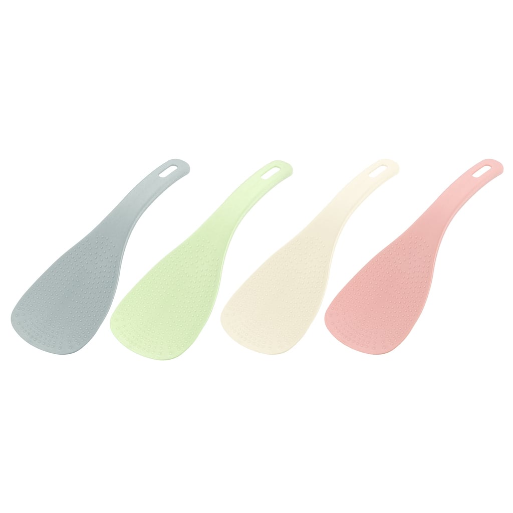 4pcs Plastic Rice Paddle Non-Stick Rice Spoon Stand-up Rice Spatula Multicolor - Green Blue Pink Beige