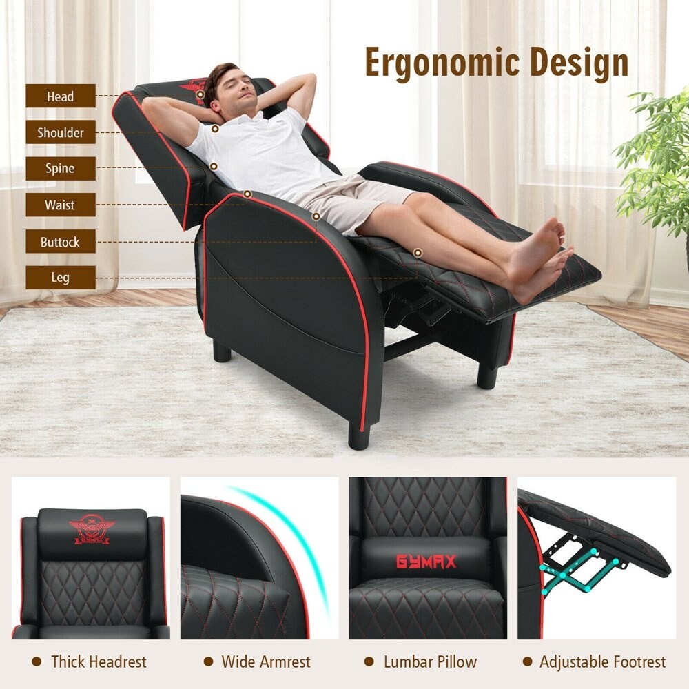 Gymax massage gaming hot sale recliner chair