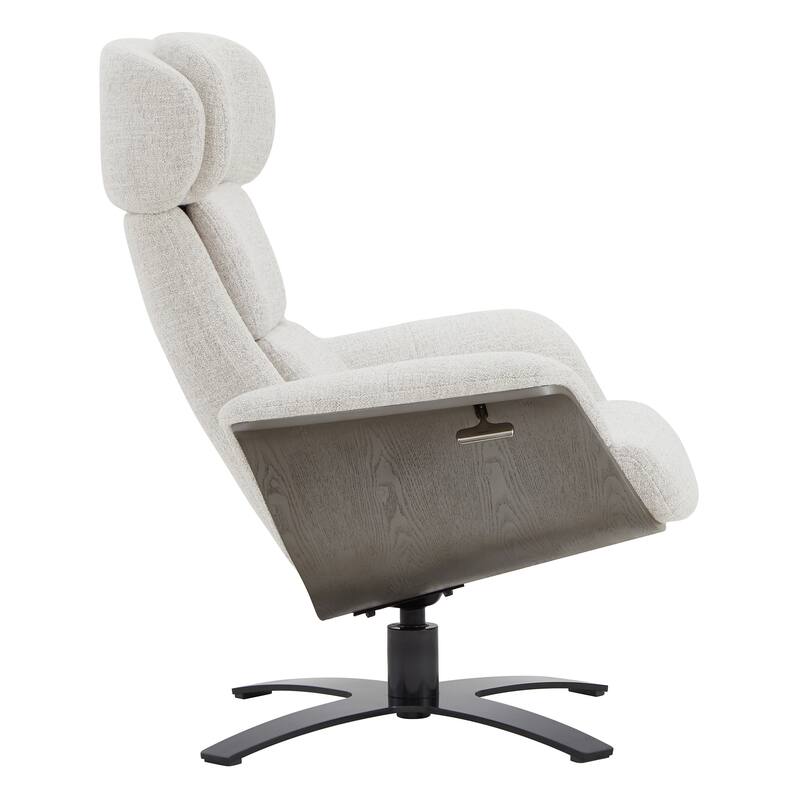 Spruce & Spring Leon Swivel Recliner Chair with Ottoman Set and Adjustable Headrest