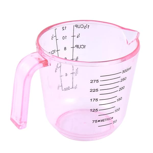 Kitchen Flour Milk Measure Beaker Measuring Cup Mug Clear Pink