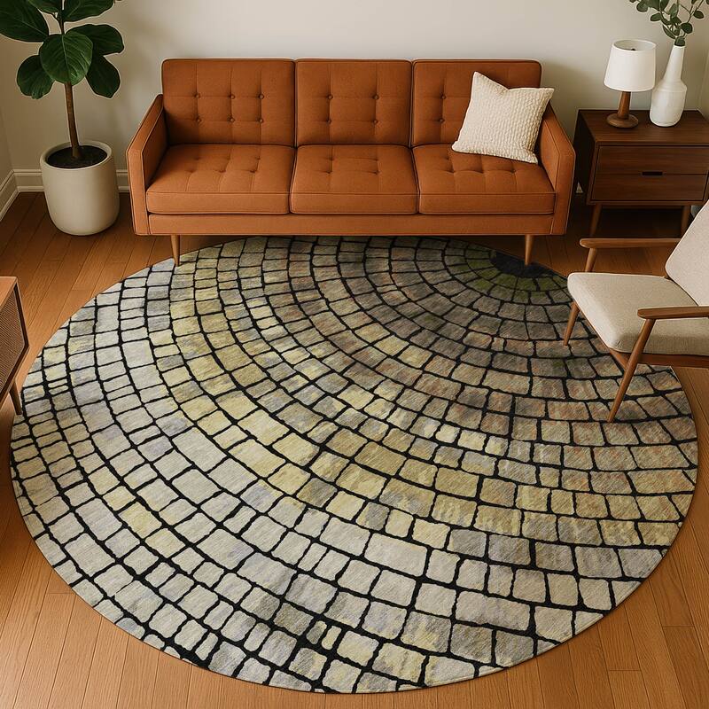 Machine Washable Indoor/ Outdoor Mosaic Rome Chantille Rug