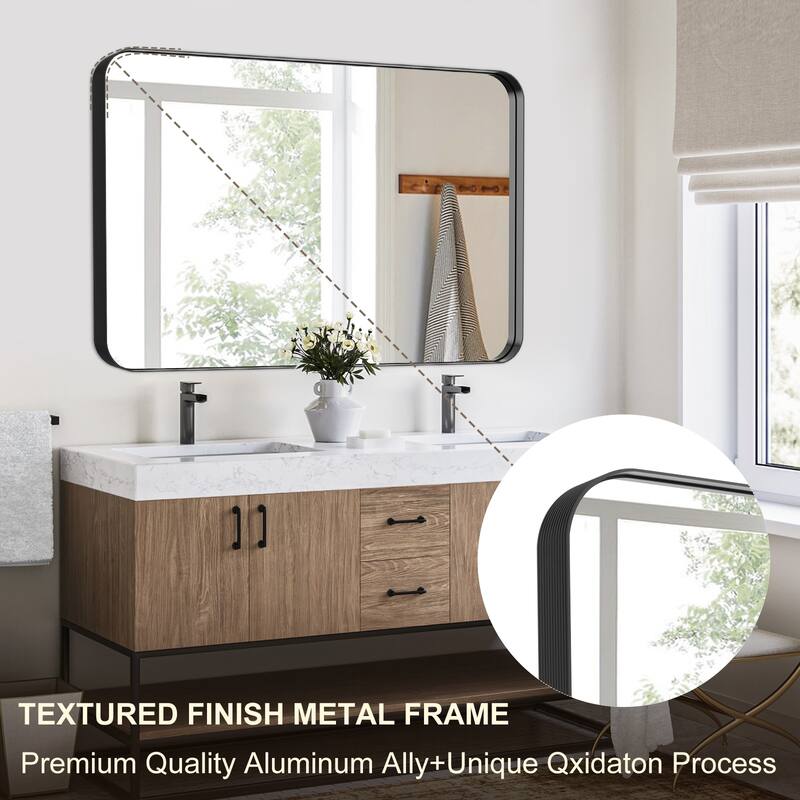 Rectangle Bathroom Mirror for Vanity Wall Mounted Vertical Horizontal Makeup Mirror
