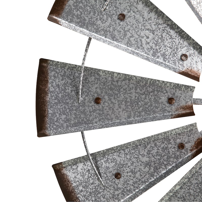 Glitzhome 28.5"D Oversized Farmhouse Metal Wind Spinner Wall Decor