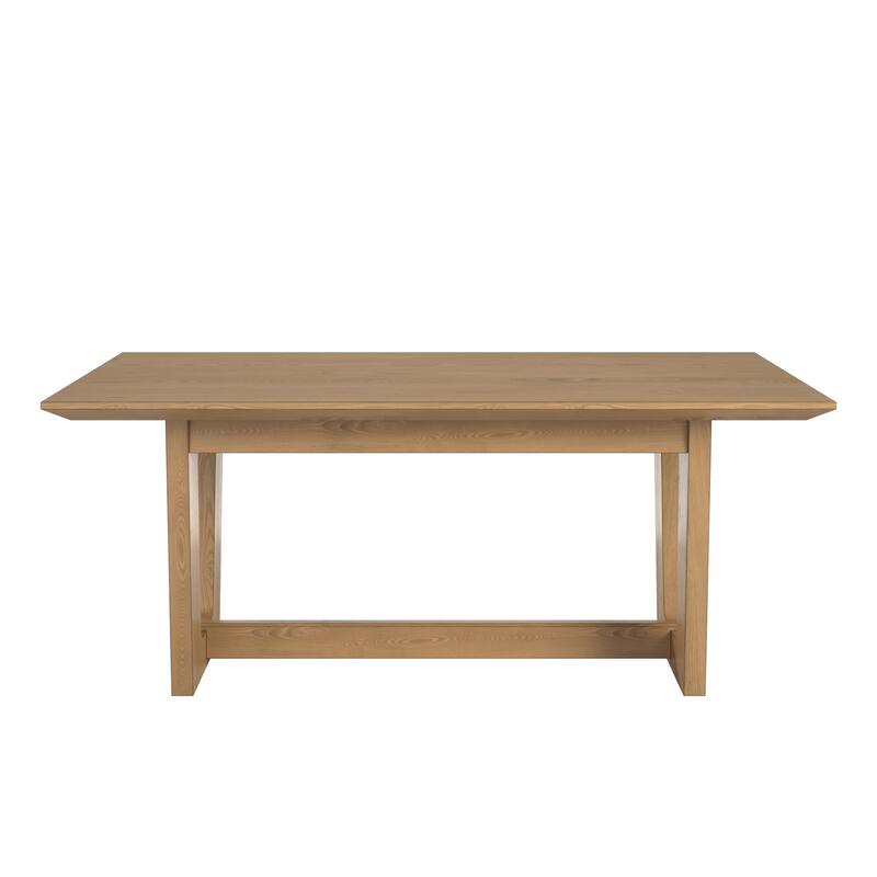 Harstad 72" Wood Finish Rectangular Dining Set with Upholstered Chairs by iNSPIRE Q Modern