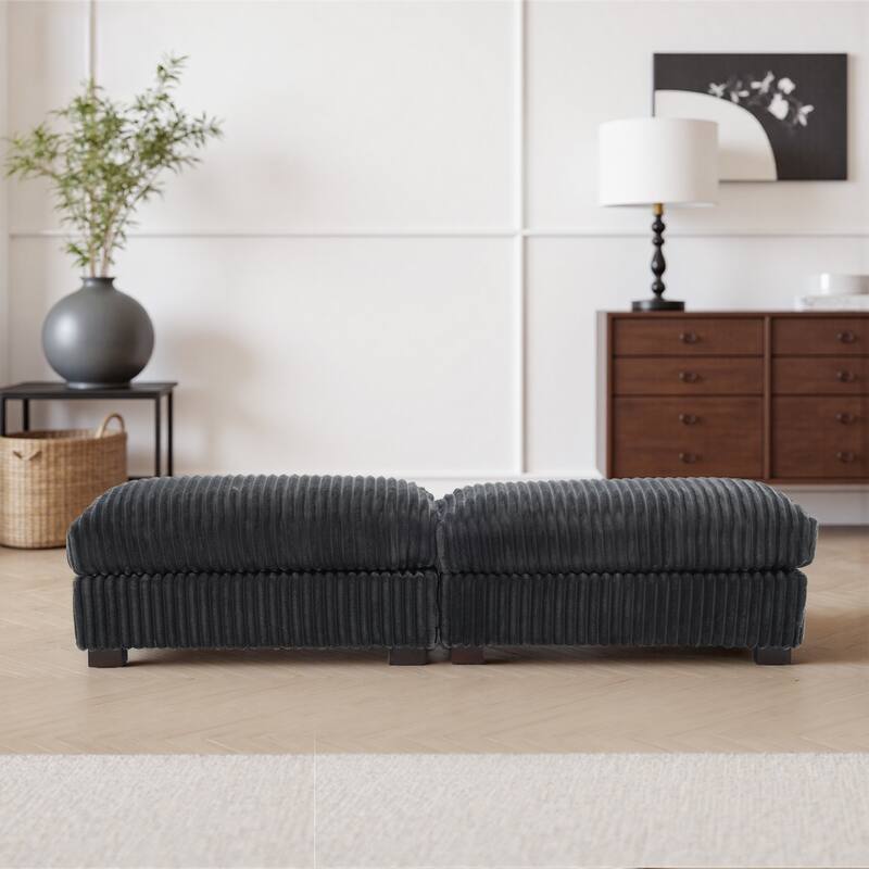 Fauxfur Ottoman Bench