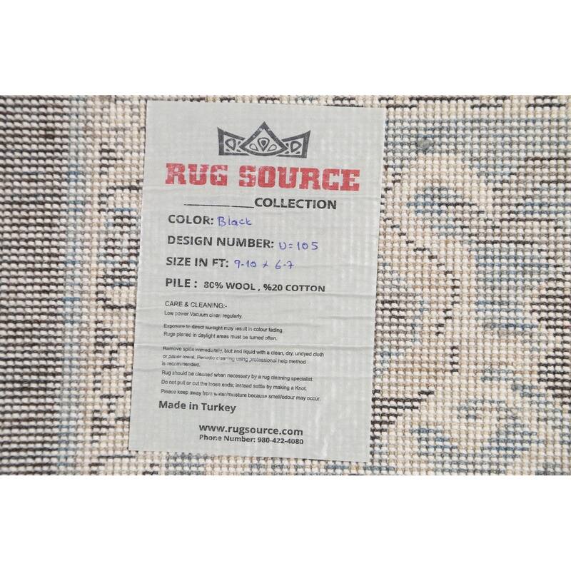 Geometric Ziegler Turkish Wool Area Rug Traditional Living Room Carpet - 6'7" x 9'10"