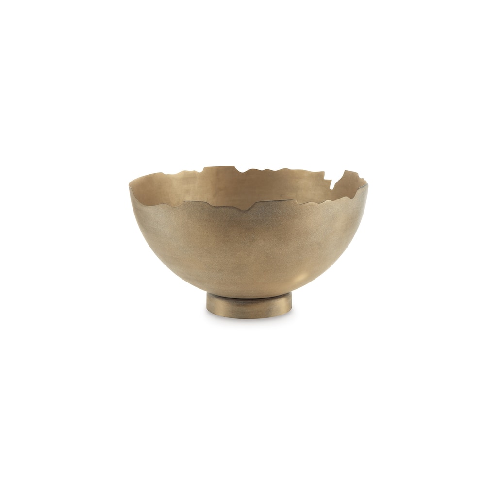 Mer Tabletop Decorative Bowl, Free Flow Edge with Pedestal Base, Gold