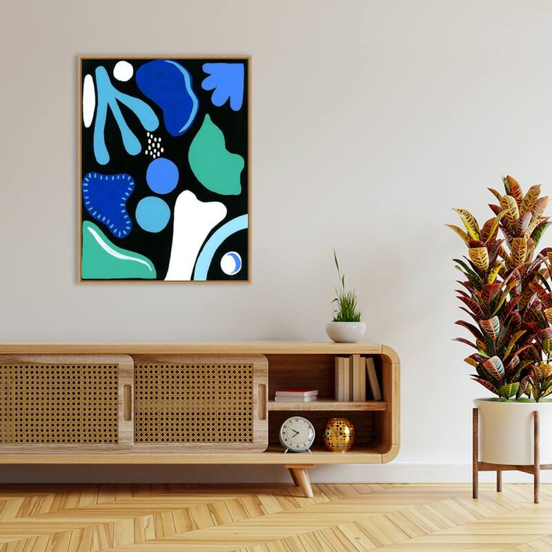 Cool Shapes I by Regina Moore Framed Canvas Wall Art Print - Sylvie Maple