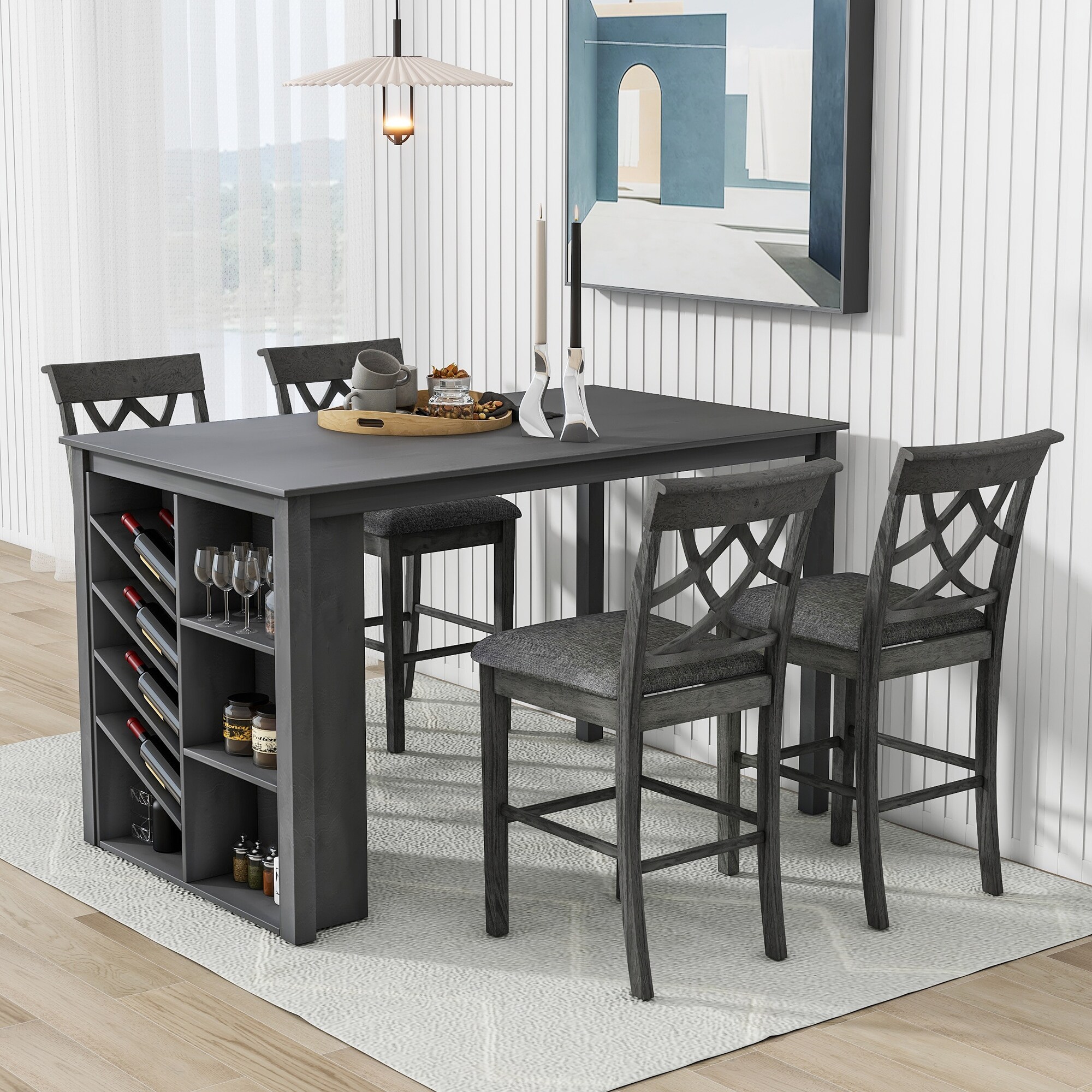 5 piece counter height store rectangular dining set