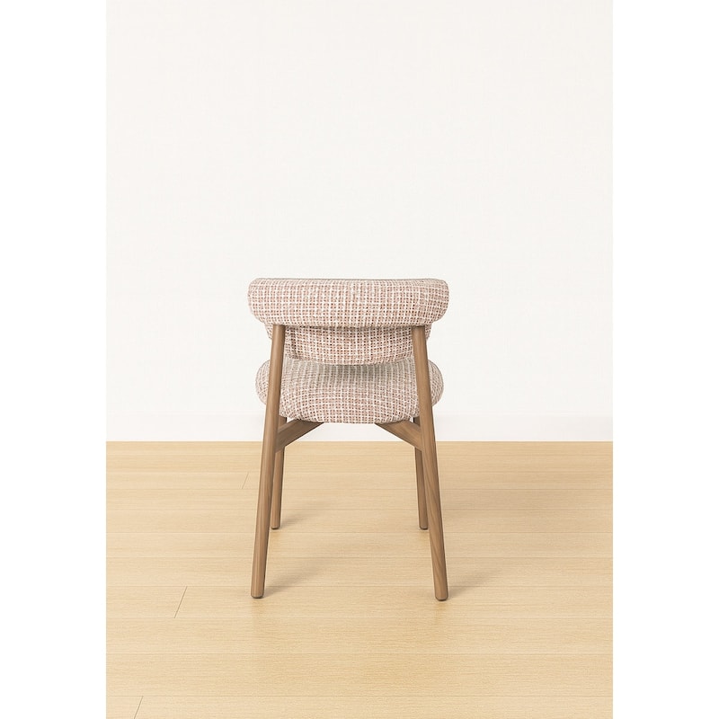 Houndstooth Upholstered Wood-look Metal Frame 2pc Dining Chairs