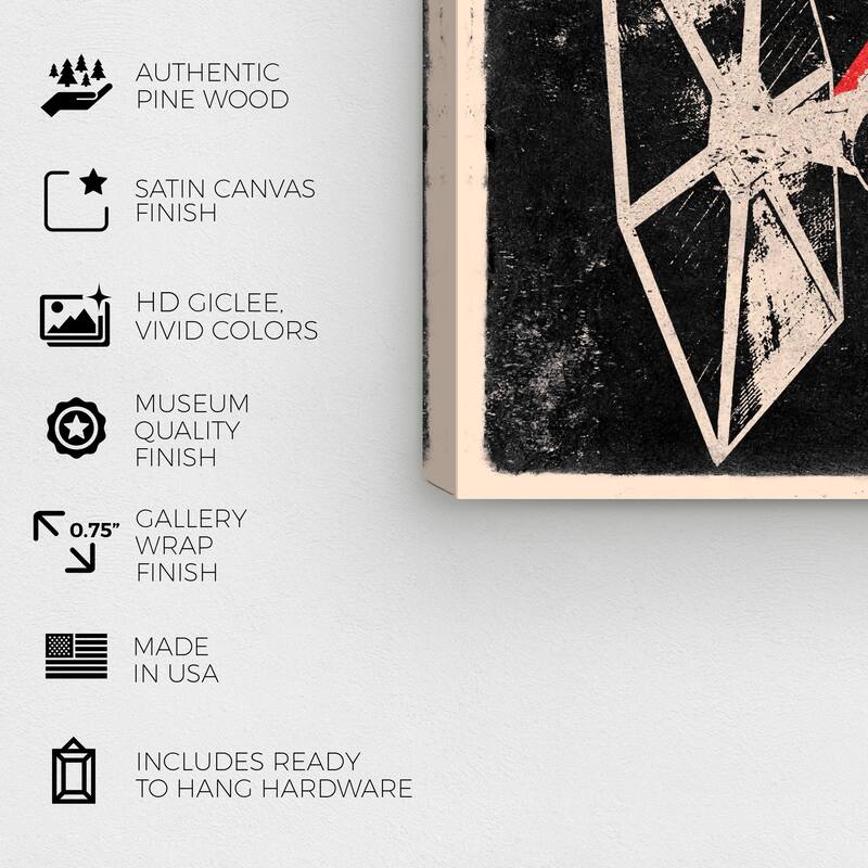 Wynwood Studio Prints Movies and TV Galactic Enemy Space Ship Red and Modern & Contemporary Wall Art Canvas Print
