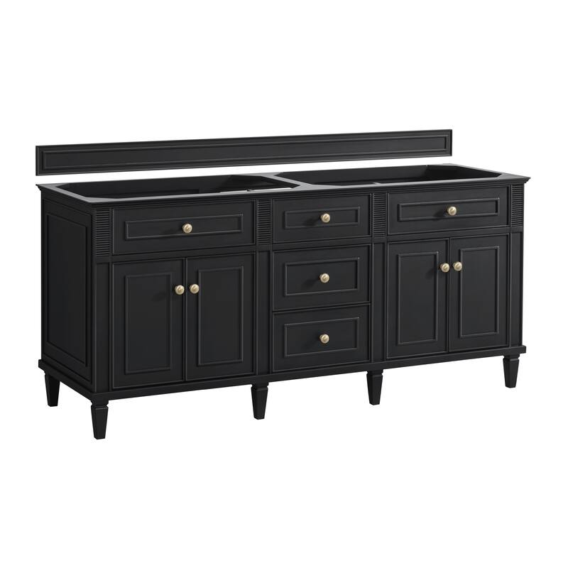 James Martin Vanities Lorelai 72" Double Vanity, Black Onyx