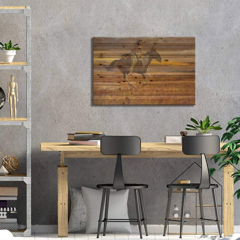 Racing the Sun Print On Wood by David Edward Kucera - Multi-Color