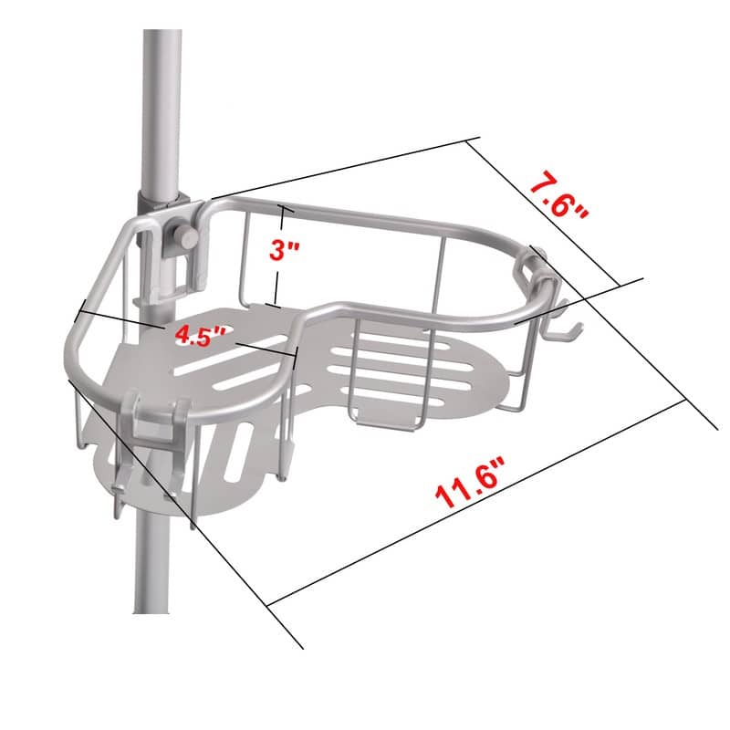 Utopia Alley Rustproof Aluminum Corner Shower Organizer with 4 Shelves - Includes Shower Liner and Shower Hooks