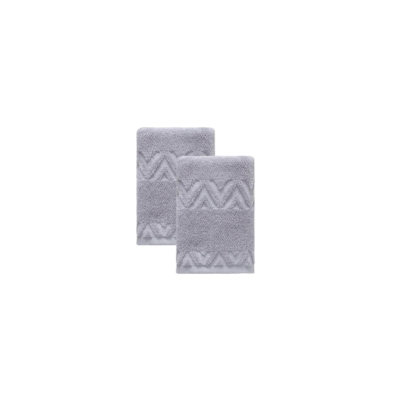 Ozan Premium Home 100% Turkish Cotton Sovrano Collection Luxury Hand Towels (Set of 2) - Light Grey
