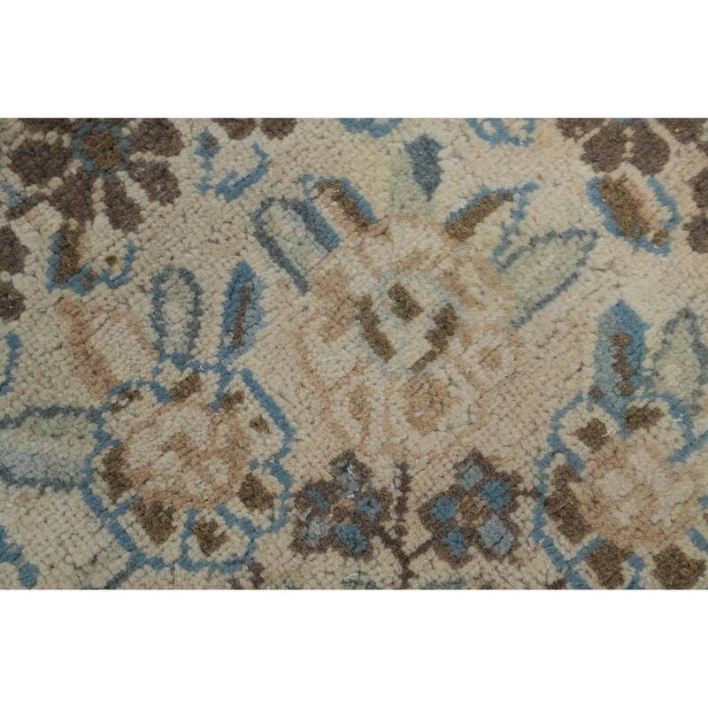 Hand Knotted Oriental 100% Wool Carpet Traditional Floral Brown Kerman Area Rug - 13' 0'' X 9' 8''