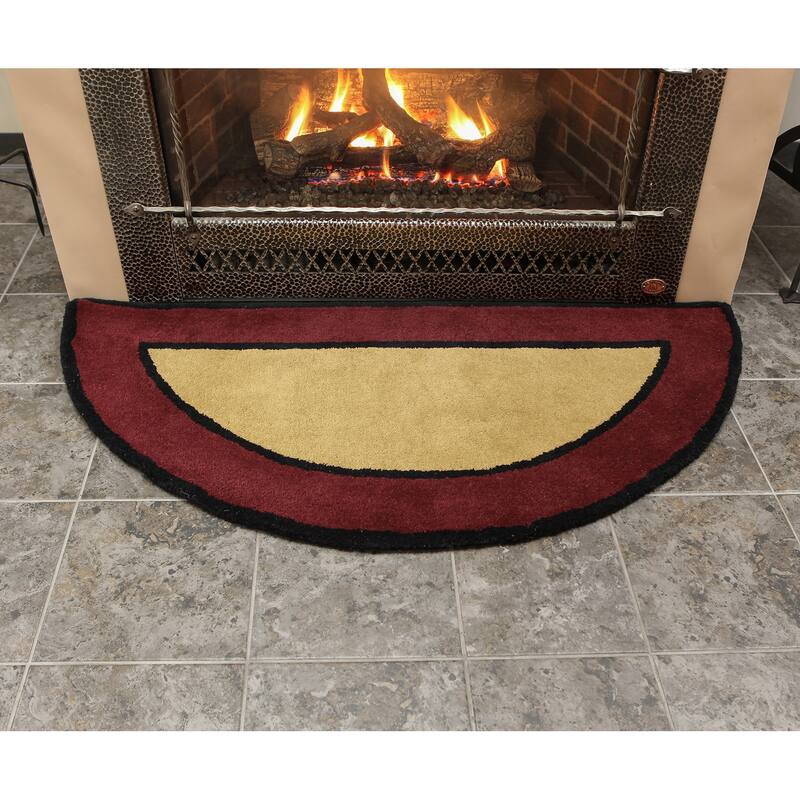 Minuteman International Contemporary II Half Round Hearth Rug, 56 Inch