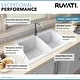 preview thumbnail 4 of 10, Ruvati 33 x 22 inch epiGranite Topmount Granite Composite Double Bowl Kitchen Sink - Arctic White - RVG1388WH