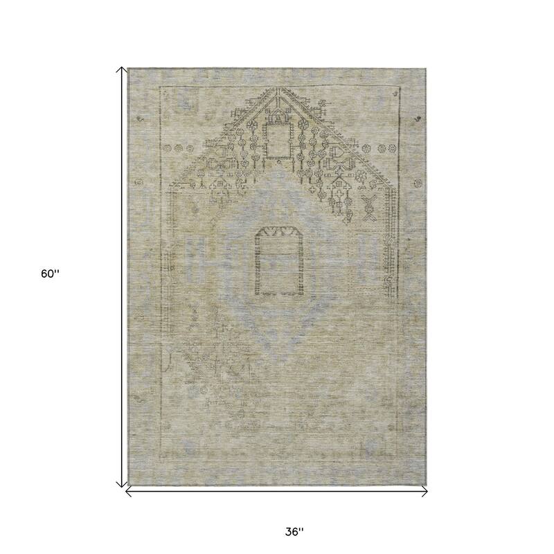 HomeRoots Oriental Traditional Rectangle Outdoor Rug