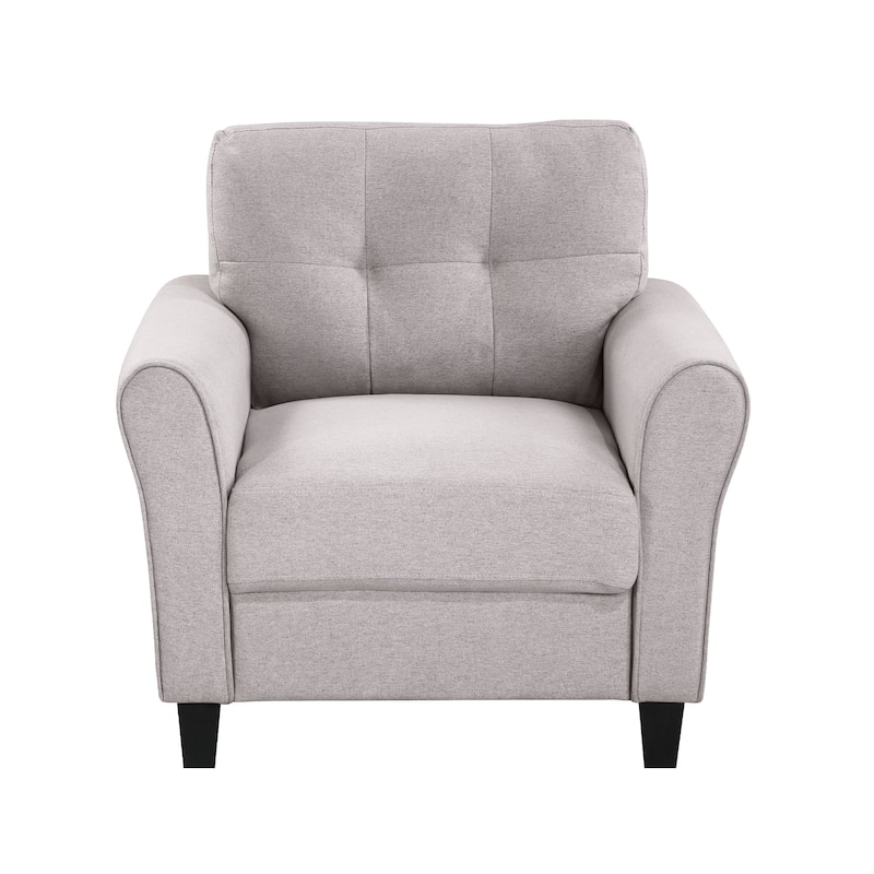 Modern Living Room Sofa Set Linen Upholstered Couch Furniture for Home or Office ,Light Grey-Blue,(1+2+3-Seat,Old Sku:SG000373AA
