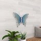 preview thumbnail 11 of 32, Iron Metal Eclectic Butterfly Wall Decor in Blue, Purple, or Green (16" H X 21" W) - 16 x 21