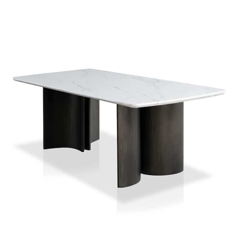 Furniture of America Galei Modern Faux Marble Top 78-inch Dining Table