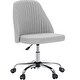 preview thumbnail 1 of 46, Armless Fabric Home Office Desk Chairs, Adjustable Height Swivel Task Vanity Chair, Task Chairs with Swivel Wheels - N/A Gray