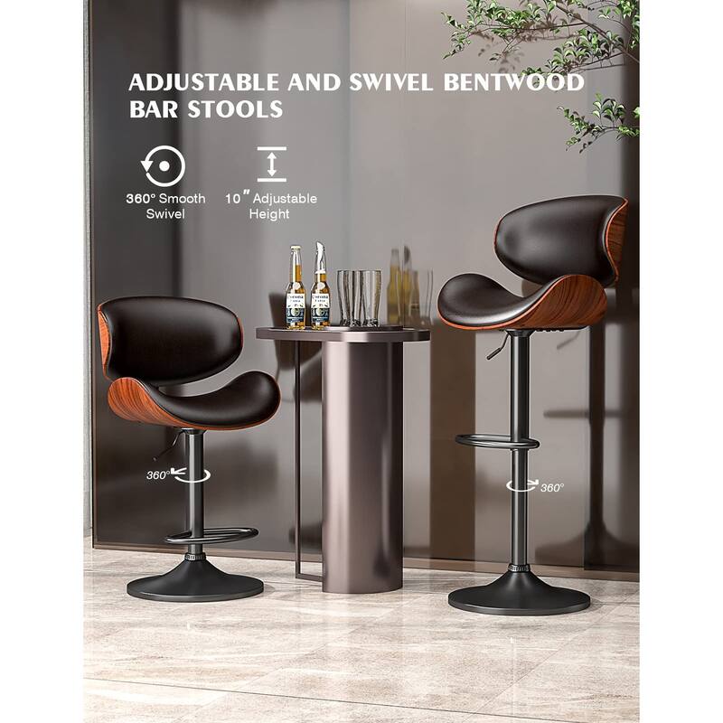 Bar Stools Modern Swivel Bar Chairs, Barstools Counter Height with Backrest for Bar, Kitchen, Dining Room