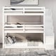 preview thumbnail 3 of 13, Wood Twin Size Bunk Bed with Storage Staircase & Full-Length Guard Rail, Triple Bunk Frame w/Slats Support for Bedroom