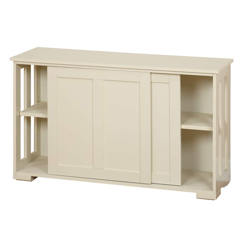 Porch & Den Jefferson Sliding Door Stackable Buffet Cabinet - Antique White