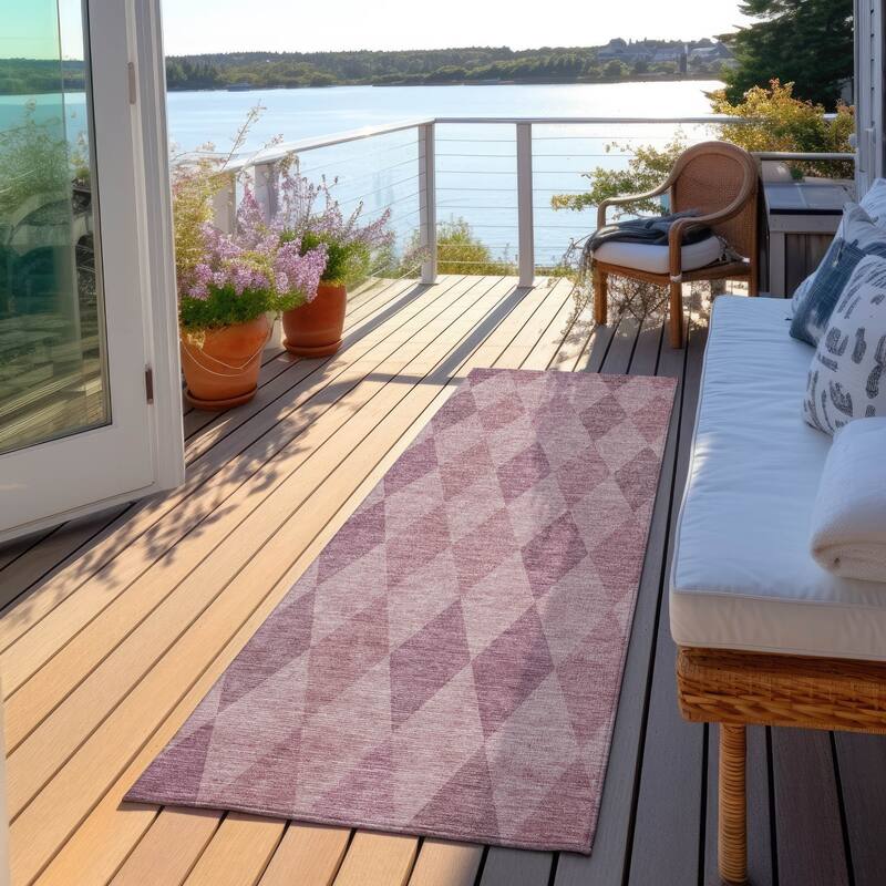 Para Stylish Geometric Weather Resistant Versatile Elegance Outdoor Rug