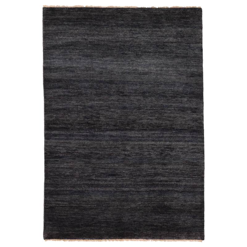 ECARPETGALLERY Hand-knotted Pak Finest Gabbeh Dark Navy Wool Rug - 4'1 x 5'11