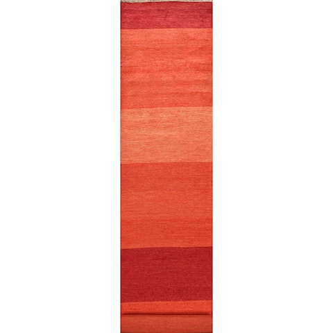 Striped Gabbeh Kashkoli Oriental Long Runner Rug Wool Hand-knotted - 3'2" x 19'9"