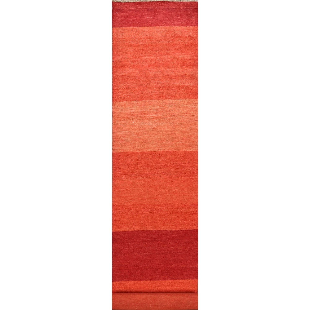 Striped Gabbeh Kashkoli Oriental Long Runner Rug Wool Hand-knotted - 3'2" x 19'9"