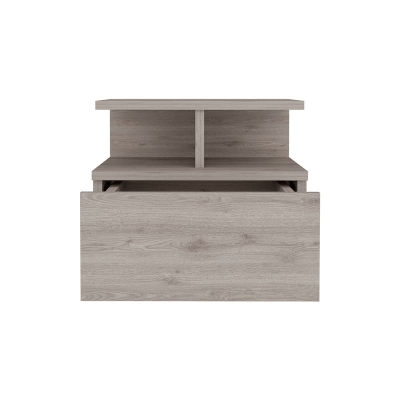 Modern easy-to install bedside Nightstand,Wall Mounted with Single Drawer and 2-Tier Shelf,for Bedroom,Closet,Entryway