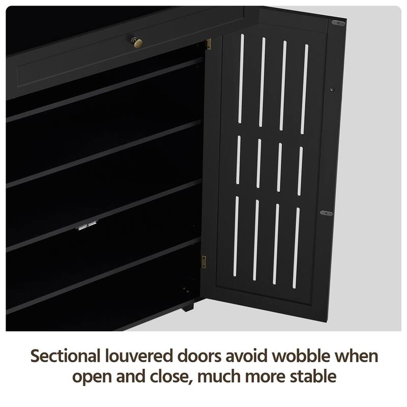Yaheetech 5-Tier & 1 Drawer Shoe Storage Cabinet Closed Adjustable Shoes Rack - N/A
