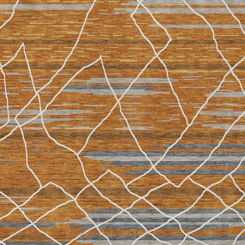 HomeRoots Striped Modern Rectangle Outdoor Rug
