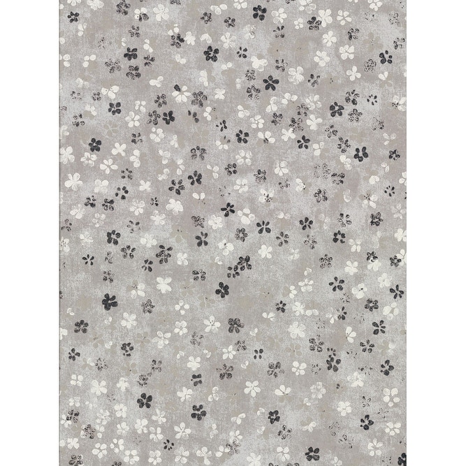 Brewster Cosima Grey Miniature Floral Wallpaper - 27in x 324in x 0.025in