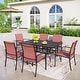 preview thumbnail 25 of 37, MAISON ARTS Patio Dining Set 7 Piece Metal Rectangle Table and 6 Textilene Chairs