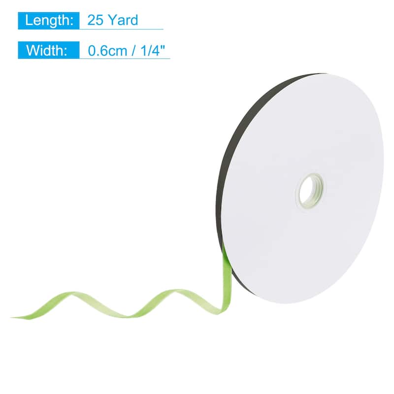 Velvet Ribbon 25 Yard Single Face Spool Silky for Gift Wrapping Decor - Fresh Green - 1/4 Inch x 25 Yard