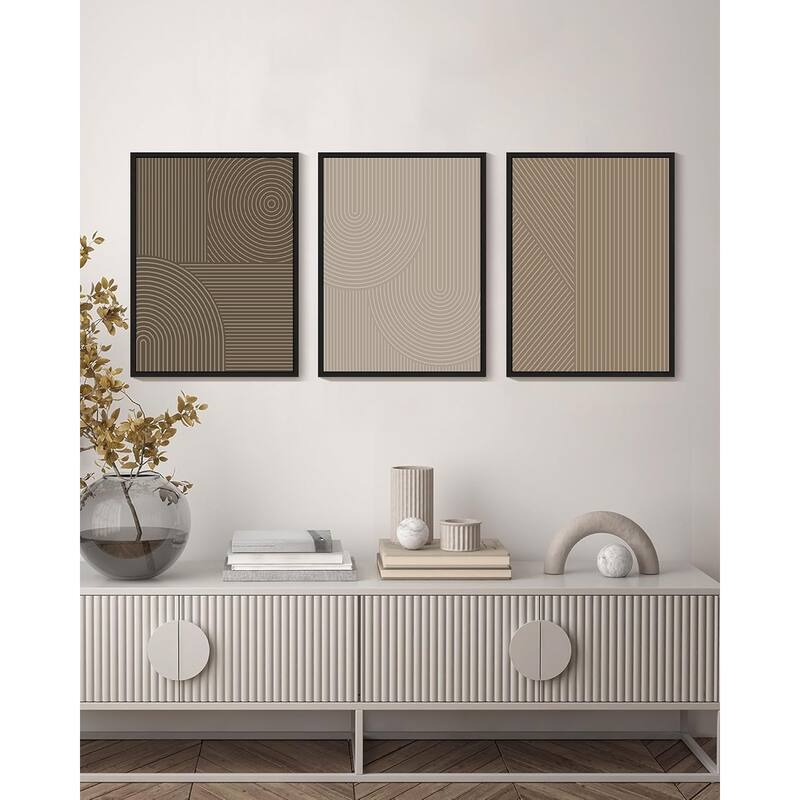 Wall Art Modern Boho Neutral Line Wall Decor Geometric Artwork