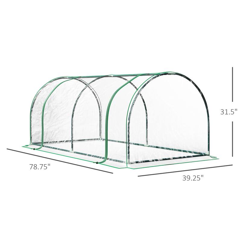Greenhouse Waterproof Cloche Cold Frame, Portable, 4 Zippered Doors