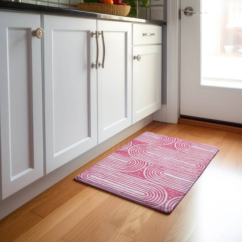 Premium Washable Super Soft Contemporary Mayfield Rug - Blush - 1' 8" x 2' 6" - Rectangle