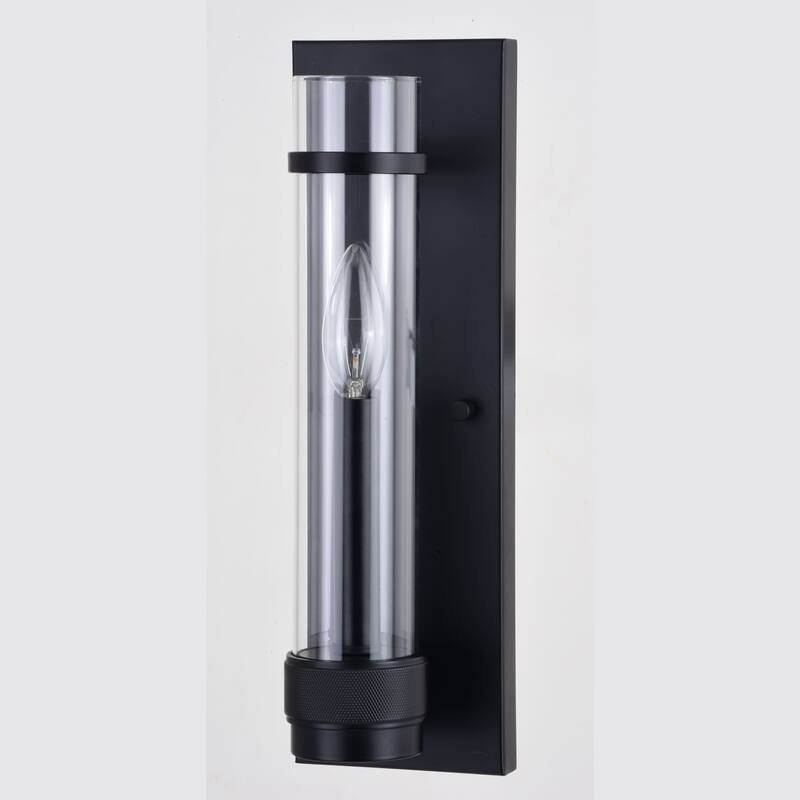 Bari 1 Light Contemporary Wall Sconce with Clear Cylinder Glass