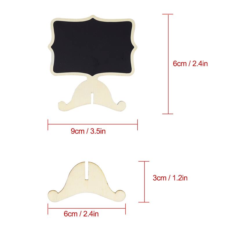 8pcs Wood Mini Chalkboard Signs w Support Easel DIY for Message Tags - Beige