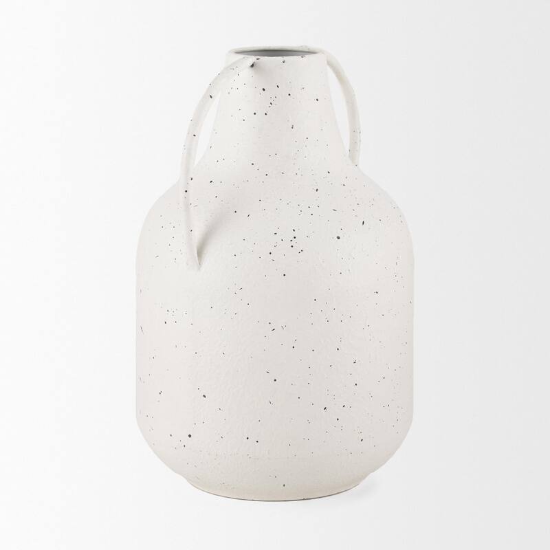 Treva White w/ Black Speckles Tall Vase