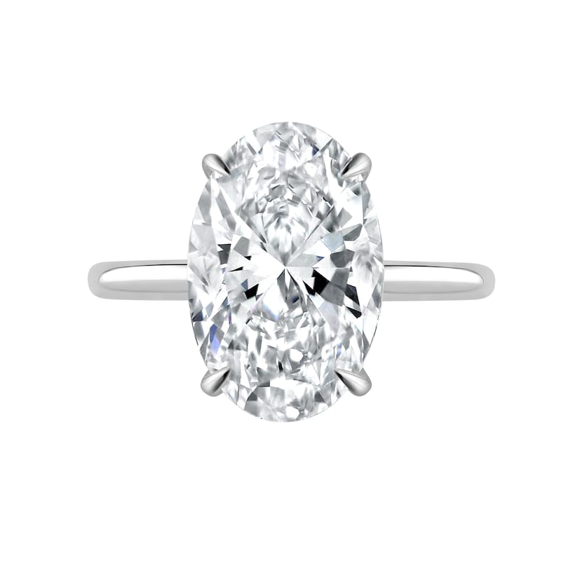 Auriya 14k Gold 6 1/2ctw Oval Lab grown Solitaire Diamond Engagement Ring (E-F VS) - White - 4