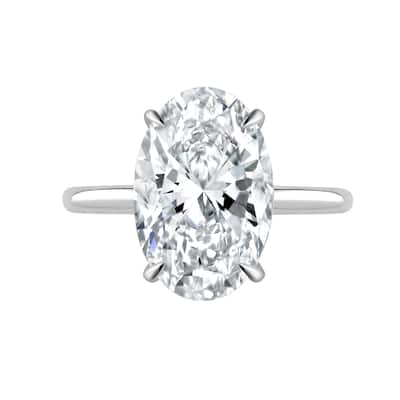 Auriya 14k Gold 6 1/2ctw Oval Lab grown Solitaire Diamond Engagement Ring (E-F VS)